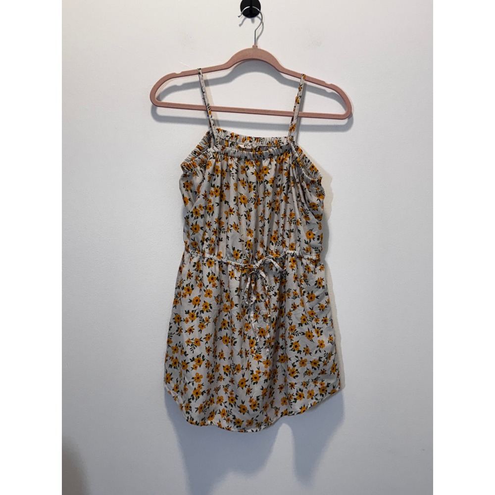 Hint of Blush Floral Cami Mini Dress Yellow Orange Cream Medium